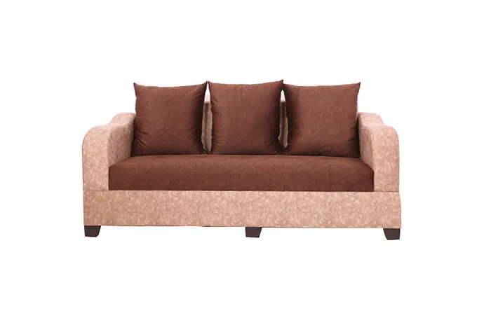 VIVDeal Textured Beige & Coffee Sofa Set 3 + 1 + 1